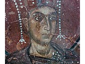 Древняя фреска в барабане храма